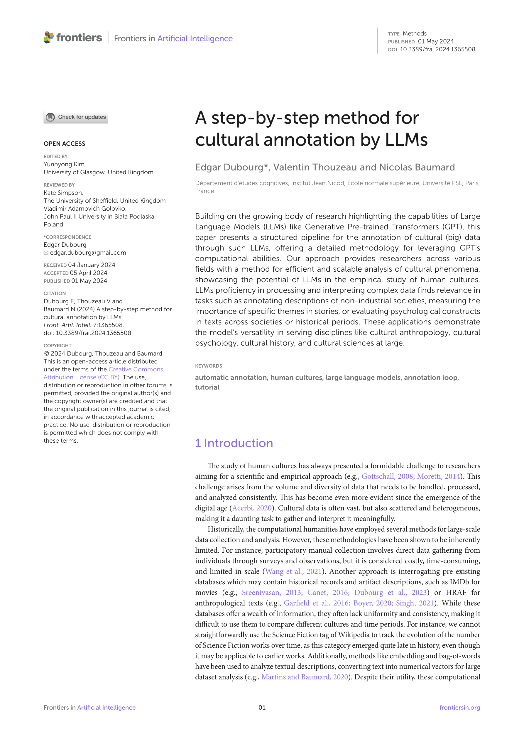 Cultural annotation by LLMs