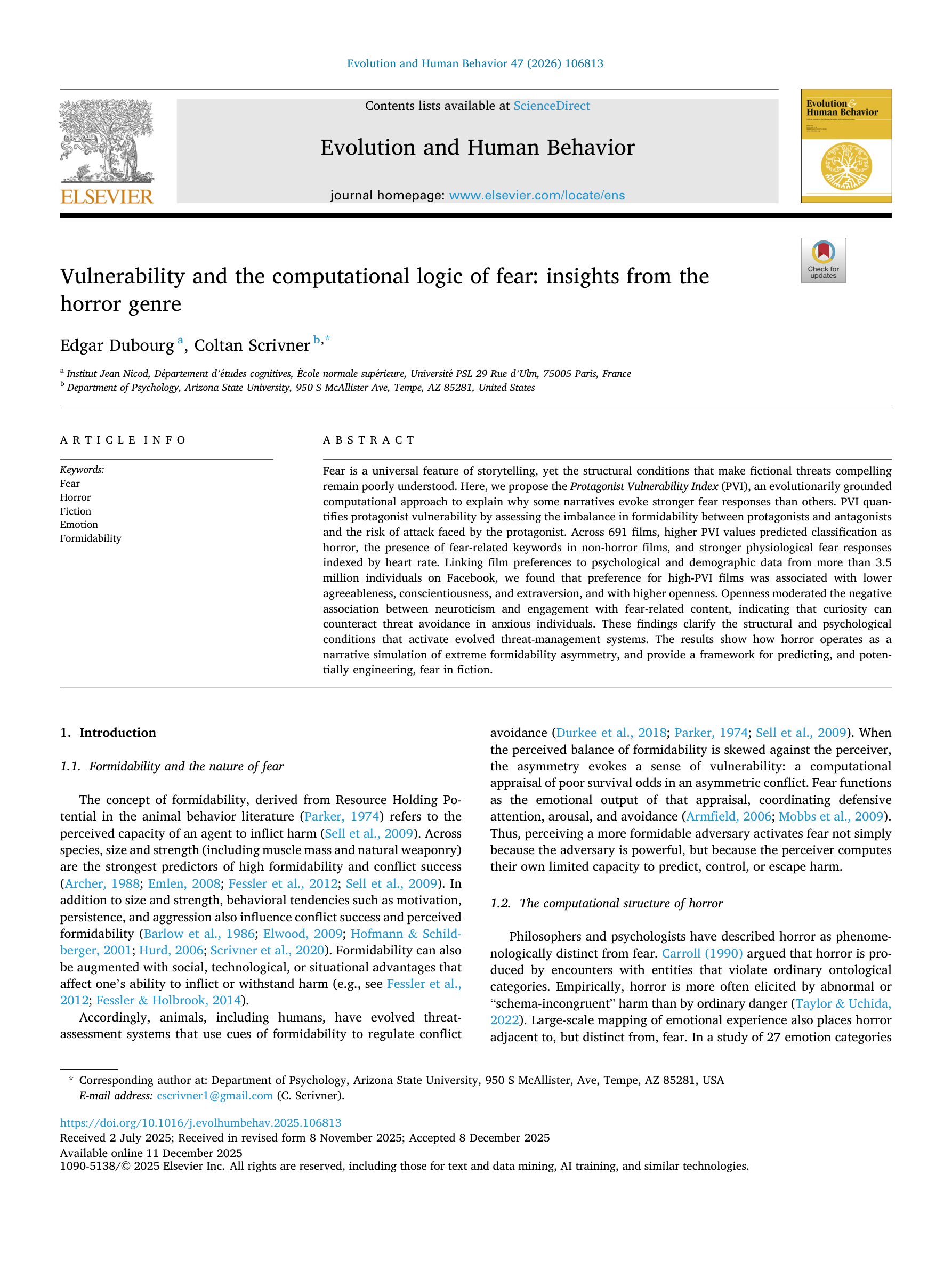 Vulnerability and the logic of fear